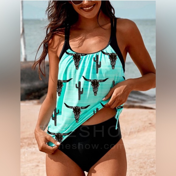 STERR SKULL & CACTUS WESTERN SWIM SUIT - Picture 2 of 5